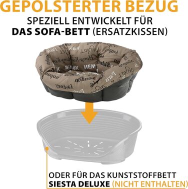 Крісло-лежанка для собак та котів Ferplast SOFA 'CUSHION' - м'яка лежанка з бавовняною подушкою, сірого кольору, 114 x 83 x 37 см