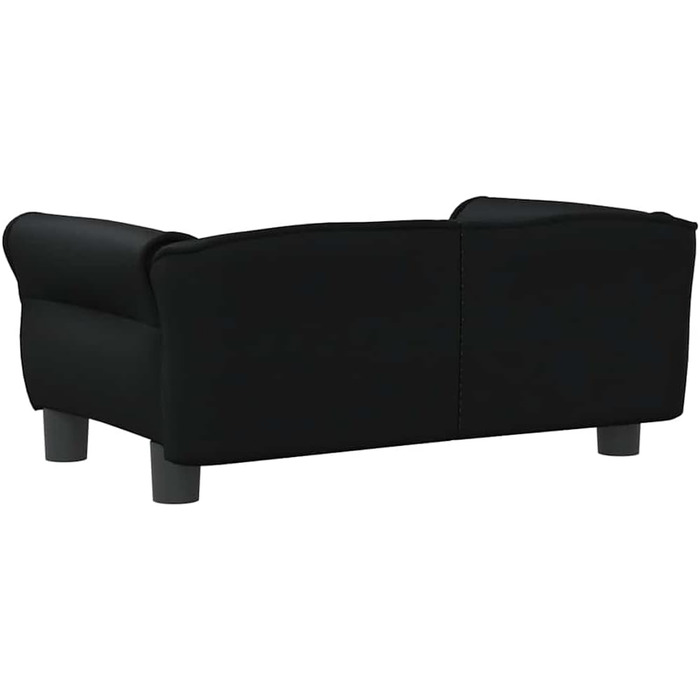 Софа для собак, зручне ліжко для домашніх тварин, лежанка для собак з штучної шкіри, ліжко для цуценят, диван для домашніх тварин, будочка для собак великих та середніх порід, сучасний та елегантний дизайн (70x45x30 см, чорний)