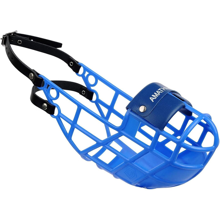 Нашийник-маска AMATHINGS Super Kennel Soft для собак, блакитний: комфортний, з м'якою накладкою на ніс, для вигулу, перегонів та кеннелів