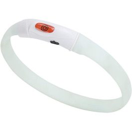 LED нашийник для собак Cikonielf USB, перезаряджається, світлодіодний, регульований, безпечний для котів та маленьких собак (білий)