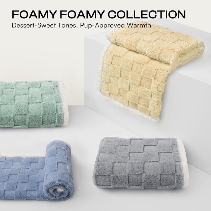 Водонепроникний коврик для собак Luciphia, великий розмір, Sherpa Fleece, двосторонній, захист ліжка та меблів, бежево-коричневий (85x57 дюймів)