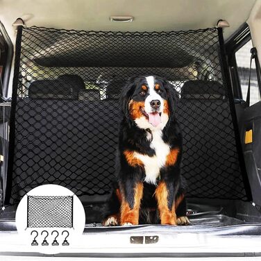 Сітка-перегородка для автомобіля GOMETY: захист для собак, 120x90 см, двошаровий поліпропілен, 4 гачки