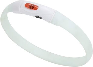 LED нашийник для собак Cikonielf USB, перезаряджається, світлодіодний, регульований, безпечний для котів та маленьких собак (білий)
