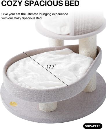 Великий котячий будиночок з дряпалкою для Мейн-куна, 165 см, котячий будиночок для кішок, дорослих, 9 кг, XXL, міцний, розкішний з великою гамаком, дряпка з сизалю, бежевий, 165 см