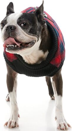 Жилет для собак Gooby Modische, степеневий, з еластичною зоною грудей, ромбовий візерунок, червоний у клітинку (L, M)