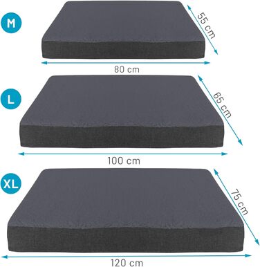 Ортопедичний килимок для собак Bobby, віскоеластична піна, знімний чохол, плюшеве хутро XL: 120x75 см, антрацит