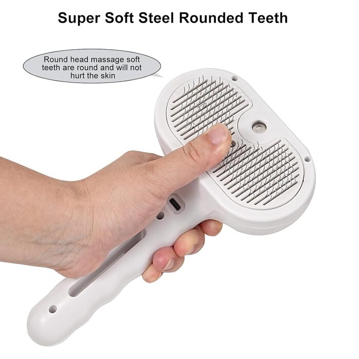 Бурштук для шерсті тварин 3-в-1: парова щітка для собак, для видалення шерсті котів, масажна щітка для грумінгу