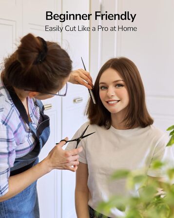 Професійний набір для стрижки волосся ULG: 2 ножиці (16,5 см), розріджувач, гребінець, затискачі, кейс. Підходить для чоловіків, жінок, дітей.