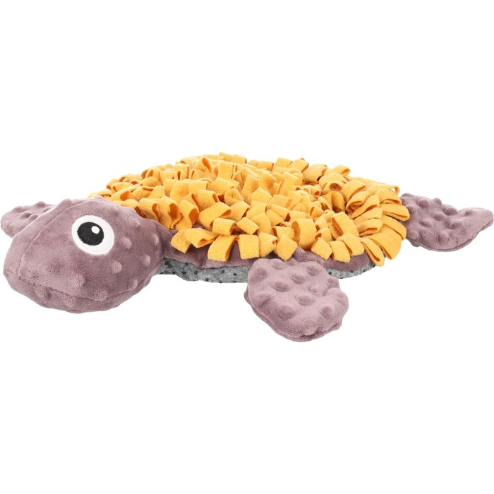 Килимок-іграшка для цуценят Flamingo Morgano Schildkröte (черепаха) Охряний & Тауп, 38x39x6,5 см - з антиковзким покриттям, дзвоником та шурхотом, для сухого корму та ласощів