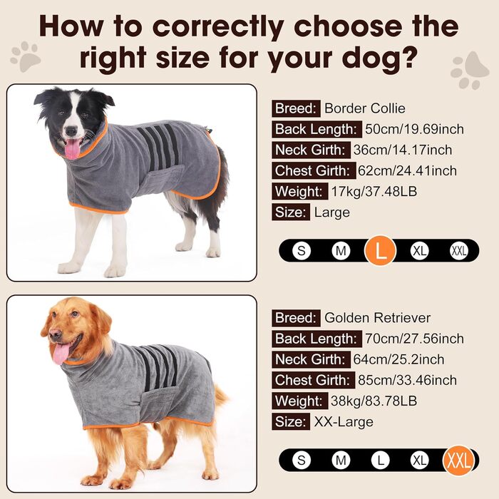 Рушник для собак та котів з мікрофібри, сірий, середній/великий розмір, швидко сохне, супер вбираючий