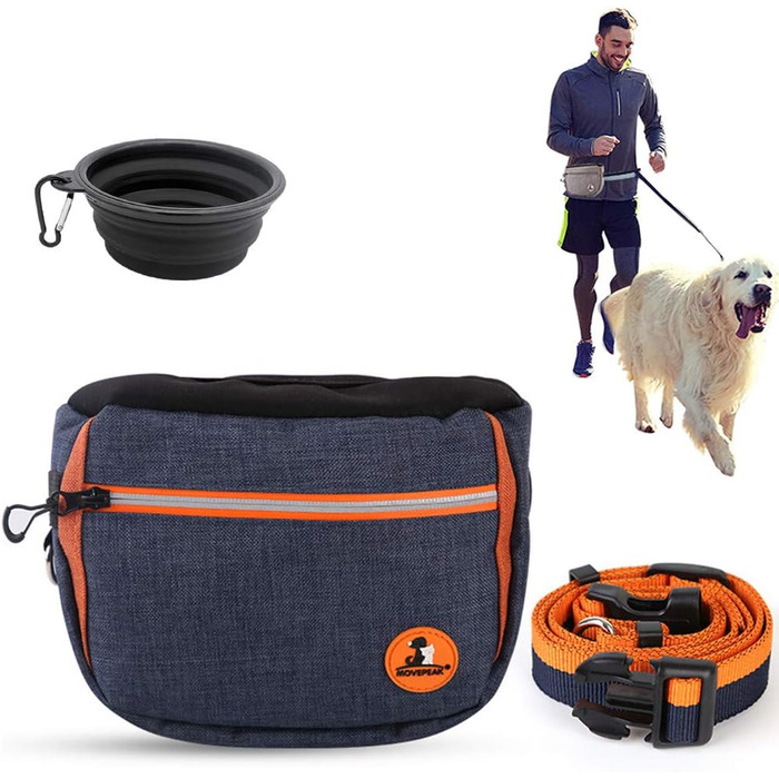 Сумка для ласощів для собак з інтегрованим мисником, для зручного транспортування іграшок, смаколиків та тренувального обладнання, 4 способи носіння (Блакитна)