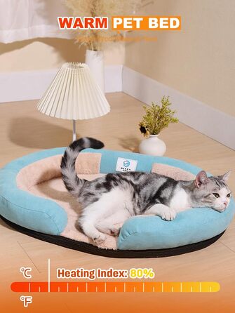 Ортопедичне ліжко для собак PETCUTE великих порід, зручне, з антиковзною основою та знімним чохлом, блакитне