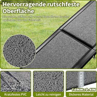 Рампа для собак Gimars 180 см, складана, для авто, вантажівок та SUV, до 110 кг