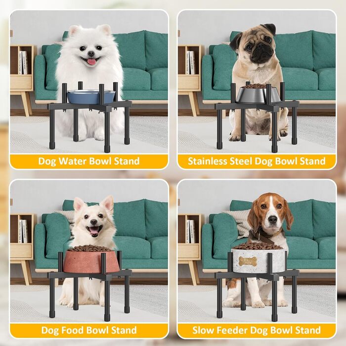 Підставка для води для собак Jane Eyre, регульована, для великих та середніх порід, антиковзна, M-STEEL