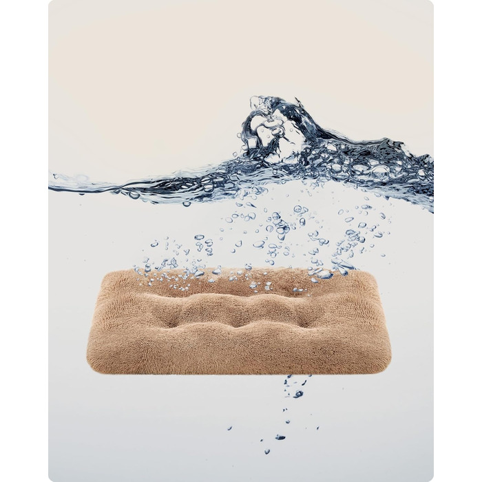 Ліжко для собак Feandrea, м'який килимок, плюшеве ліжко, 122 x 74 см, м'яка підстилка, миється, багатофункціональне, верблюжий колір