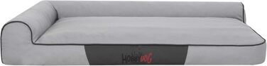 Крісло-ліжко для собак та котів, крісло для домашніх тварин, лежанка для собак, матрац для собак, лежанка для котів, крісло-софа для тварин (XL, 100x66 см, сірий Оксфорд)