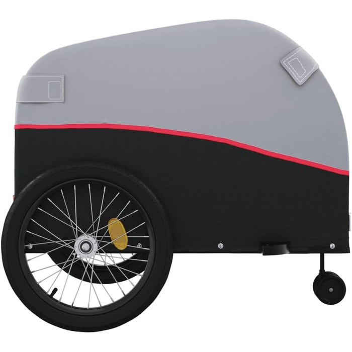 Причіп для велосипеда, вантажний/для собак, чорно-червоний, 45 кг, сталь, для щоденного транспортування, універсальний, легко монтується