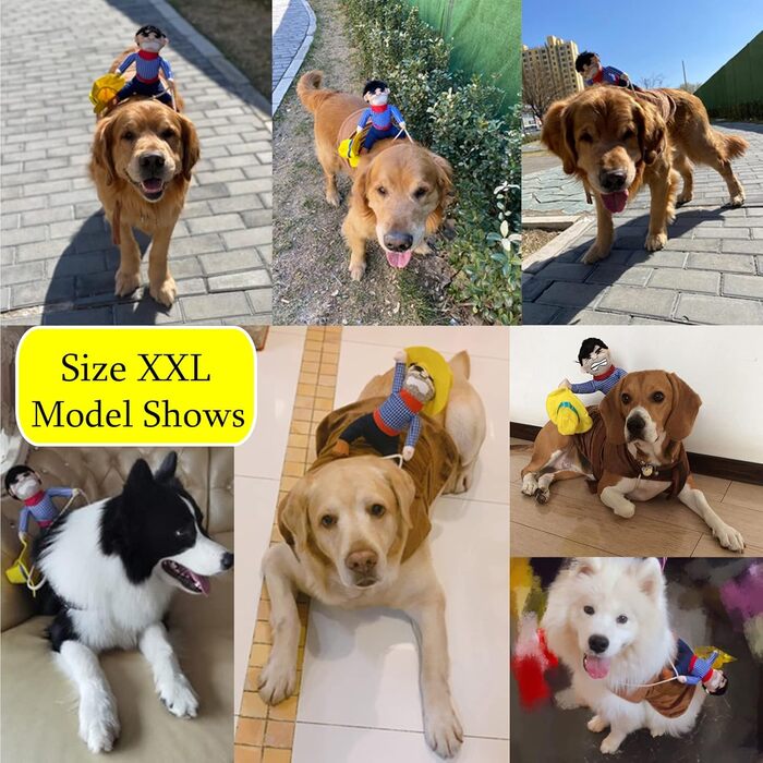 Костюм для коня для домашніх тварин SEIS, Ковбойський костюм для собак, для їзди, карнавальний, на Хелловін, XXL, коричневий, обхват грудей 75-95 см