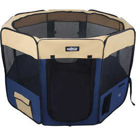 Клітка-переноска для тварин EliteField з м'яким покриттям, 2 дверцята, різні розміри та кольори (157,5 x 157,5 x 91,4 см, Бежевий + Морський блакитний)
