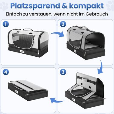 Транспортна сумка для котів та собак Smart-Planet® з знімним дном - складана переноска до 8 кг, 50x30x30 см, з ручкою для подорожей, відпочинку та до ветеринара
