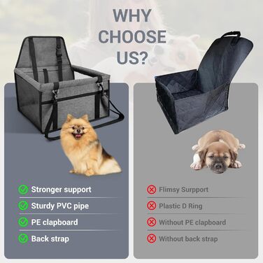 Автомобільний лежак для собак - стійкий, дихаючий, знімний, для маленьких та середніх собак, темно-сірий