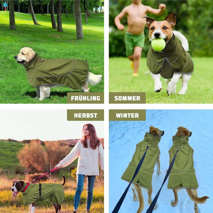 Водонепроникний собачий теплий одяг WUFANC - куртка для собак з регульованою застібкою для всіх сезонів, XL