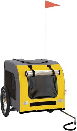 Причіп для велосипеда для собак та котів, жовто-сірий, Oxford-Gewebe та залізо