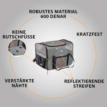 Переноска для собак та котів Ferplast Voyager, 50x35x37 см, сіра, до 15 кг