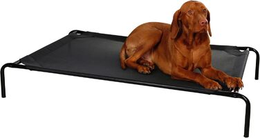 Лежанка для собак Kerbl Pet Vacation, чорна, 107x65x20 см, метал, поліестер, вологостійка, міцна