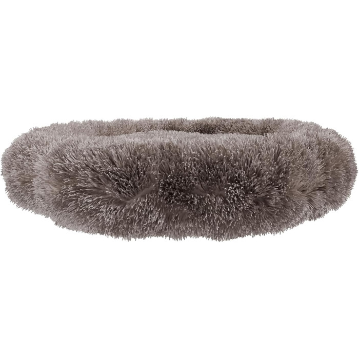 Кругле ліжко для собак Benno® BALU 70x70x16 см, кавовий колір, м'яке ліжко з поліестеру, з поліпропіленовою начинкою, миється, з неслизьким дном, з іграшкою-кісткою