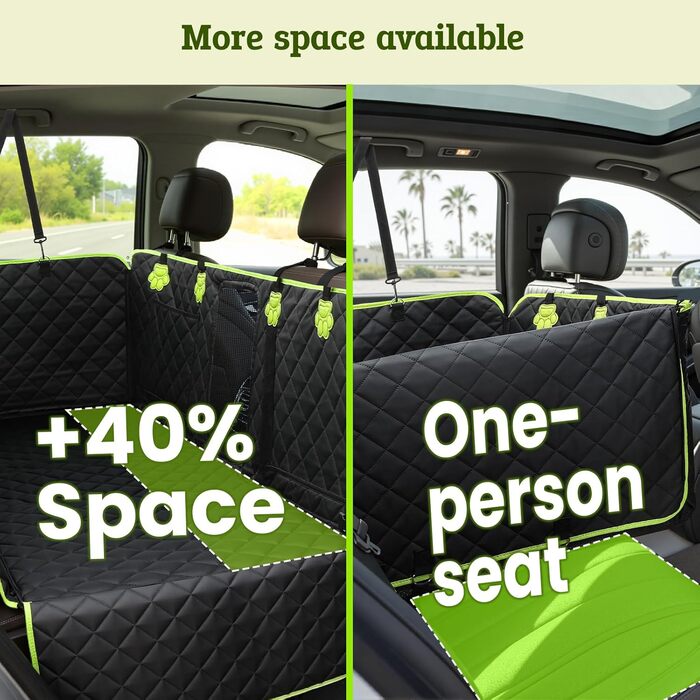 Захисний килимок для собак у машину Pecute 2-в-1: для заднього сидіння та як переноска, водовідштовхувальний, анти-царапин, з жорстким дном