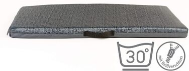 Матрац для собак COOL PET, 68x50 см, сірий, з принтом літер, товщина 3 см