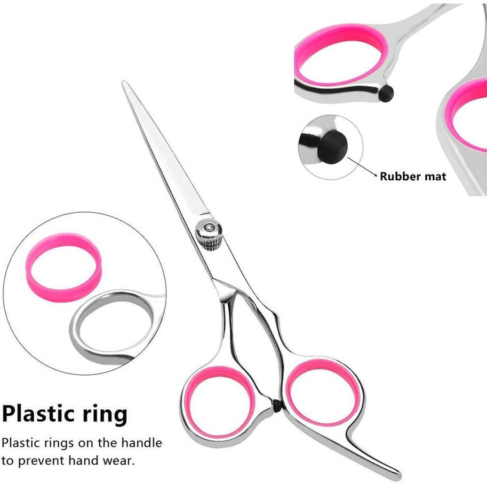 Набір для стрижки тварин QUNINE: професійний набір для грумінгу, включає ножиці та тример, нержавіюча сталь, 17.8 см