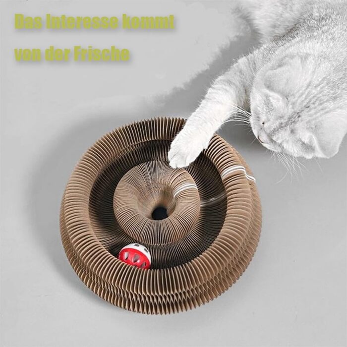 Котячий когтетоп складний, портативний, з інтерактивною м'ячиком для зняття стресу у котів