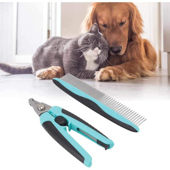 Тример для догляду за кігтями домашніх тварин, нержавіюча сталь, набір з гребінцем, безпечний та зручний інструмент для маленьких собак