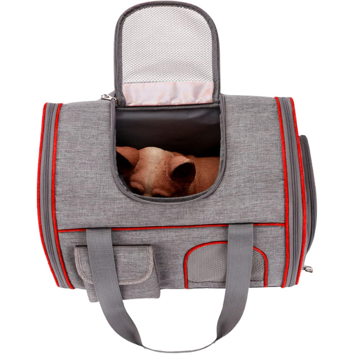 Транспортна сумка для кота Moxeupon | Переноска для кошенят | Сумка-переноска для тварин з м'якими стінками, схвалена авіаперевізниками (червона)