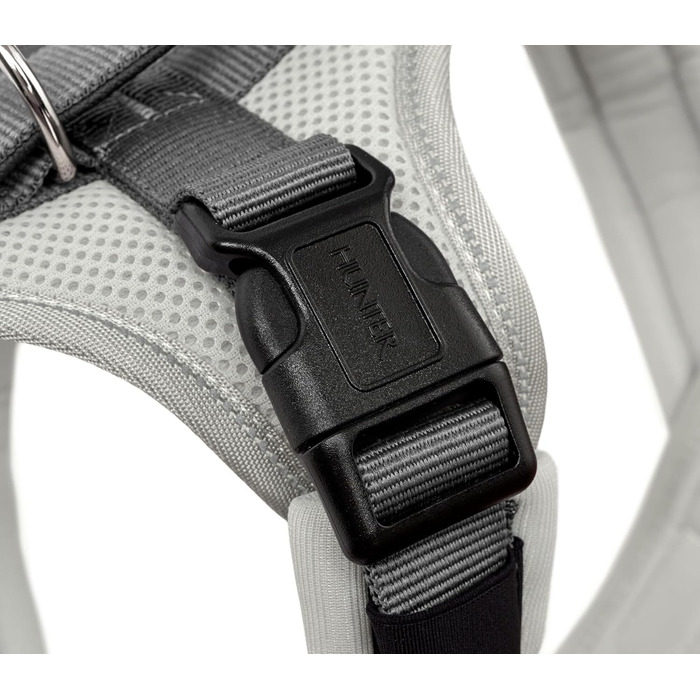 Нашийник для собак HUNTER Hundegeschirr Maldon UP, світло-сірий/сірий, м'який, комфортний, з 3M Scotchlite, 4-ступенева регулювання, з м'яким ручним захопленням (від S-M), розмір XS світло-сірий/сірий