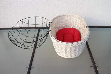 Корзина для велосипеда Marcus Hundefahrradkorb для руля з лози з металевою сіткою та подушкою, корзина для собак, корзина на кермо, корзина для покупок, натуральний (XXL з подушкою)