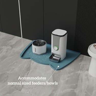 Підкладка під миску для собак та котів OHMO, 60x38 см, силіконова, неслизька, водовідштовхувальна, блакитна