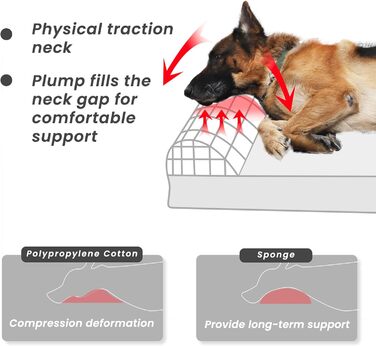 Ортопедичне ліжко для собак Laifug з memory foam, велике, з подушкою, водонепроникне, знімний чохол, розмір L (101.6 x 40.0 x 25.0 x 6.0 см)