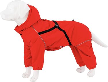 Зимовий теплий костюм-куртка для собак Hugo & Hudson, червоний, розмір L55, вітронепроникний, з капюшоном та пряжками для повідця