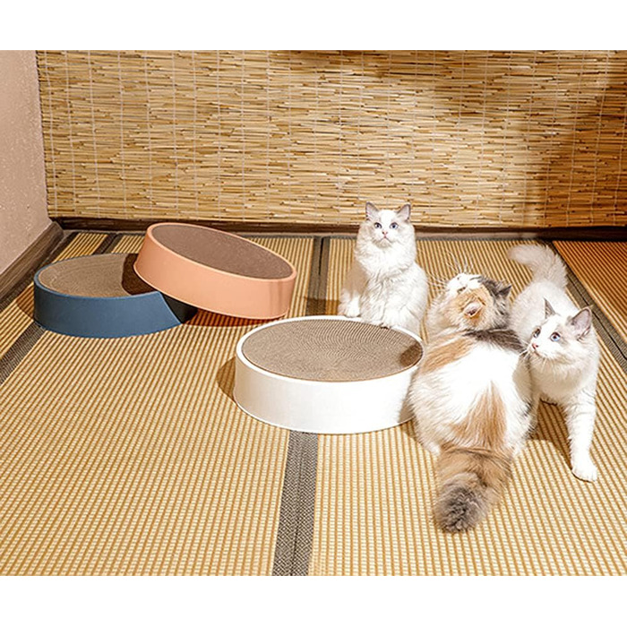 Котячий будиночок-крісло з картонної хвилястої гофрованої коробки XXL, BPS, з травою та котячою м'ятою, 44*10 см