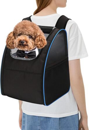 Рюкзак для кота/собаки PETCUTE: переноска-рюкзак для маленьких тварин, зручна для прогулянок, з м'якою підстилкою, зелений (чорний+блакитний)