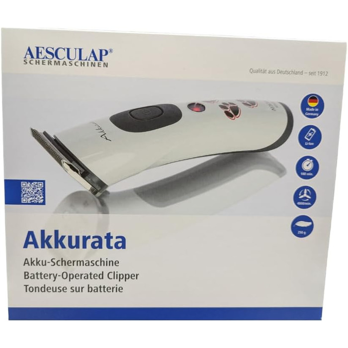 AESCULAP бездротова машинка для стрижки собак Akkurata