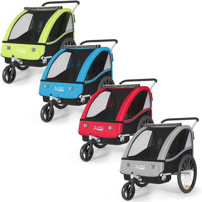 Дитячий причіп Tiggo VS 2-в-1: причіп для велосипеда та коляска-візок, червоний