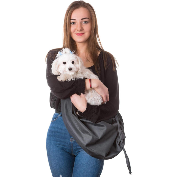Трагета для собак та котів PillowPrim - переноска для тварин на плечі, сіра