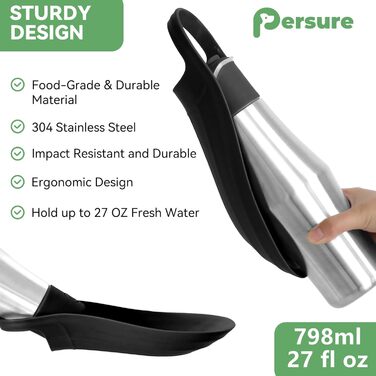 Водяна пляшка для собак, 765 мл, не протікає, з нержавіючої сталі - ідеальна для прогулянок, подорожей та активного відпочинку