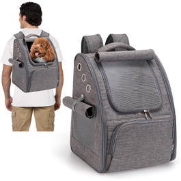 Рюкзак для собак та котів PETCUTE: дихаючий, складаний, для малих порід, сірий