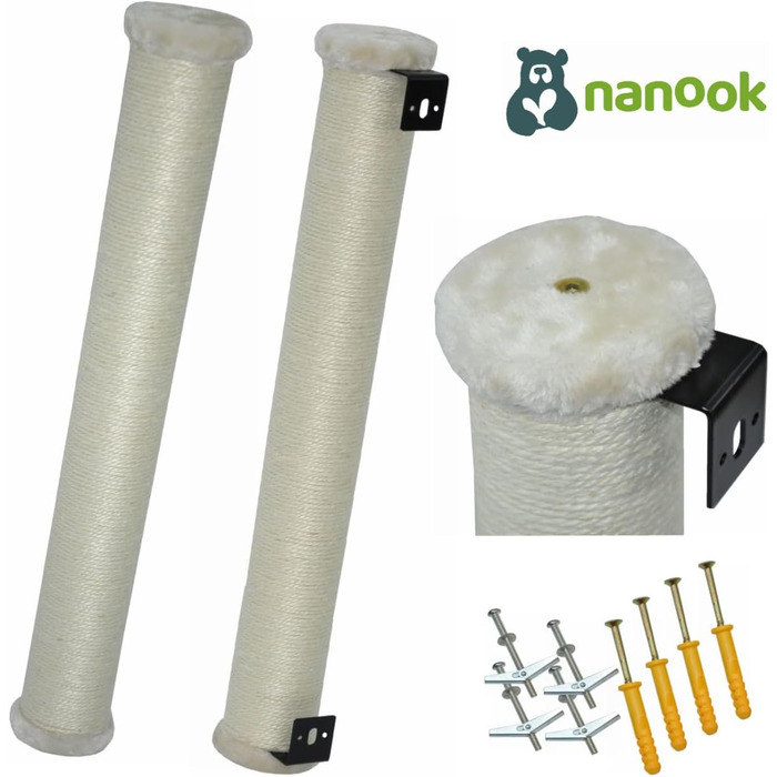 Стовпчик-дряпка для котів nanook з сизалю, настінний, 80 см