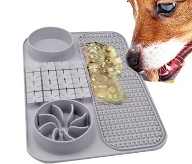 Лежанка-іграшка для собак з присосками, інтерактивна годівниця-головоломка, сірого кольору